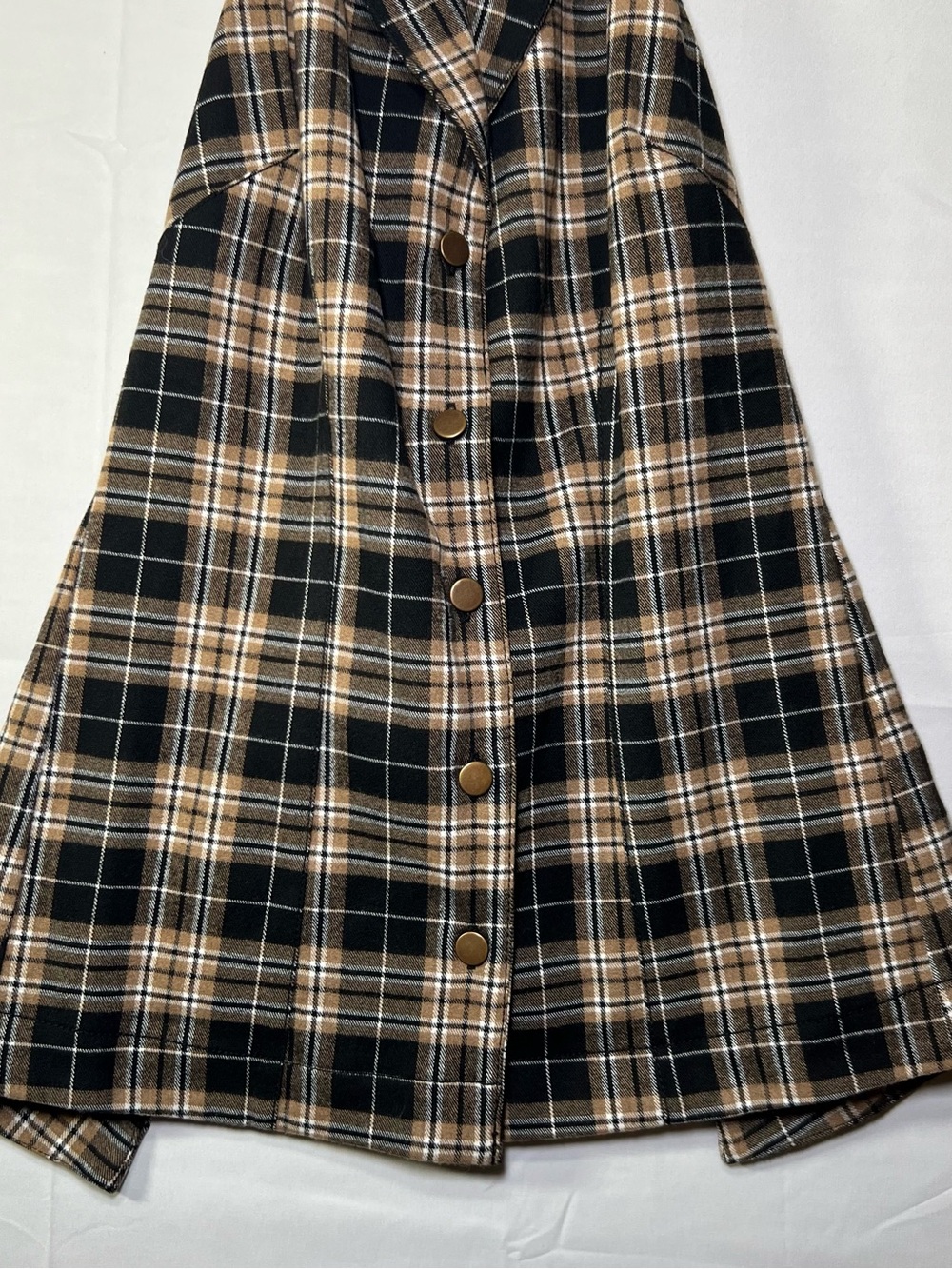 Pilcro Anthropologie Plaid Open Back Halter Vest Top Size S NWT Black Tan - Picture 7 of 16